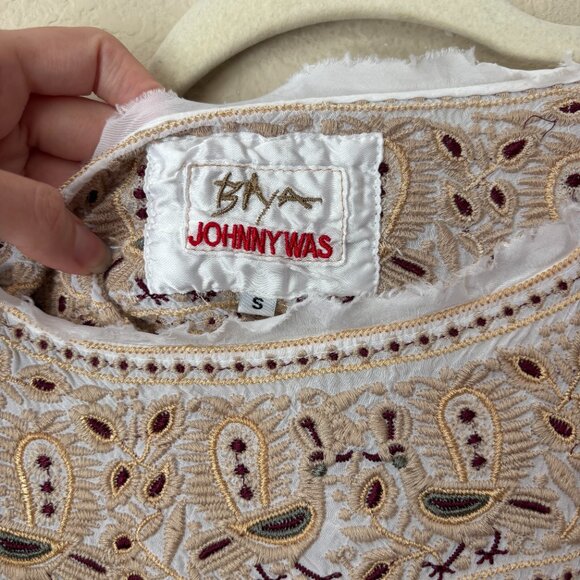Johnny Was Biya Bird Embroidered Boho Blouse Top - Picture 2 of 14